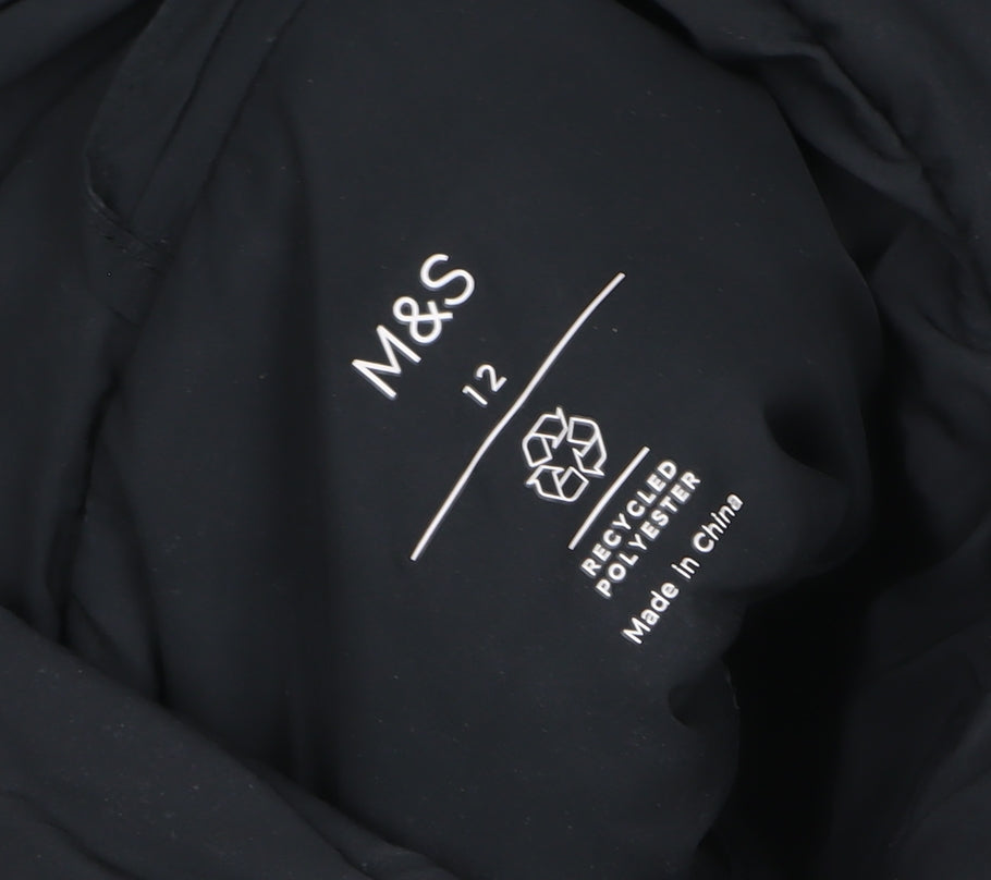 Marks and Spencer Women’s Black Size 12 Puffer Jacket Polyester