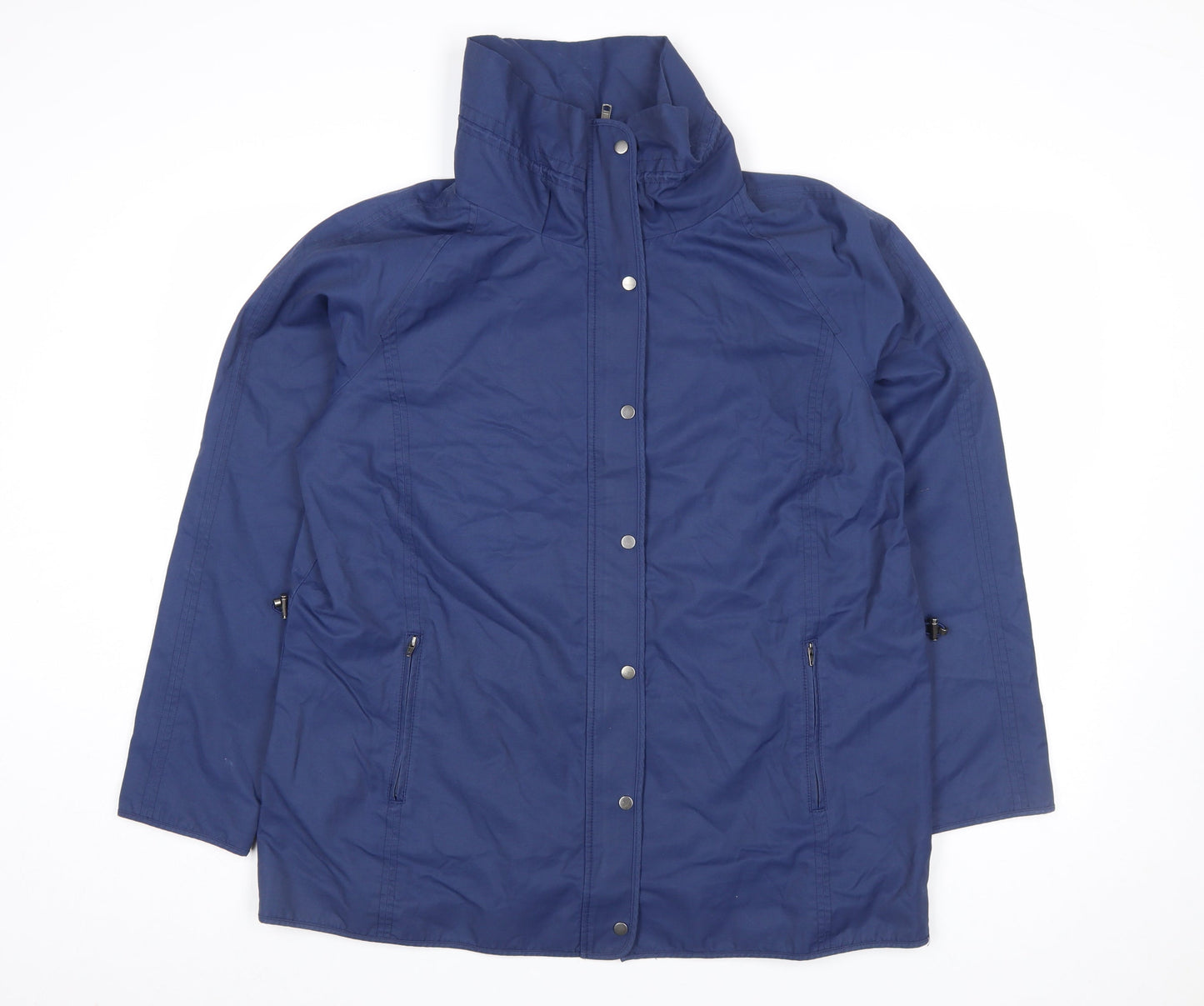 J.Jill Women's Blue Water Resistant Mid-Length Anorak Jacket Size M