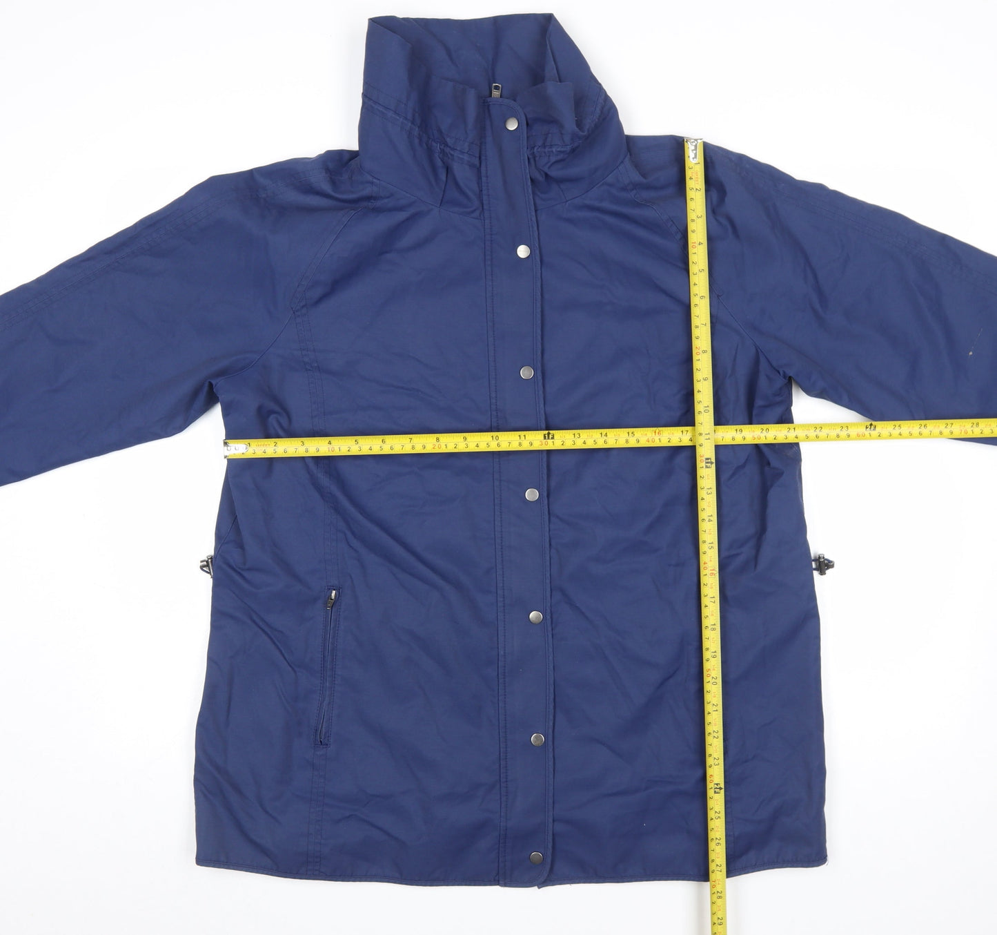 J.Jill Women's Blue Water Resistant Mid-Length Anorak Jacket Size M