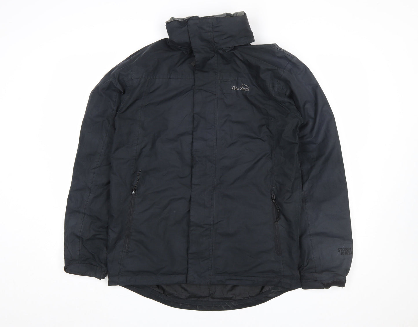 Peter Storm Mens Black Waterproof Rain Jacket Size S Outdoor Coat