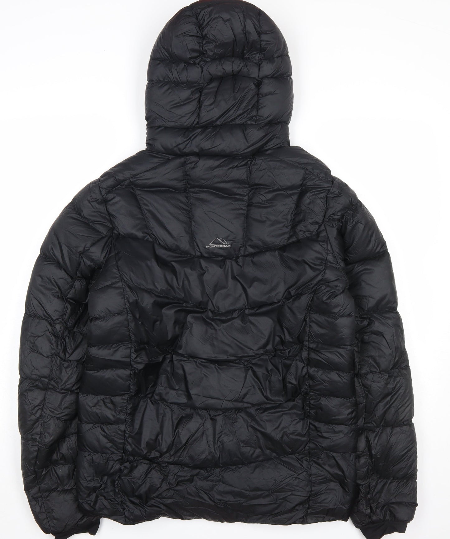 Monterrain Men's Black S Puffer Jacket Hooded Lightweight Insulated Outerwear