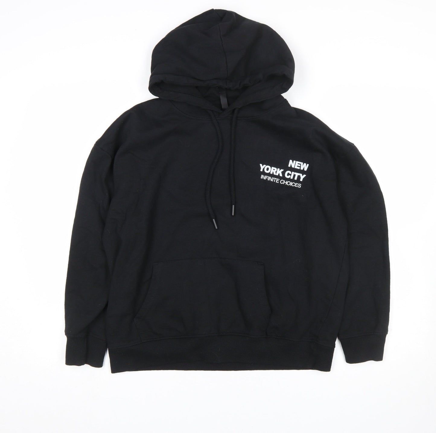 Styli Men's Black XS Pullover Hoodie with City Graphic Print
