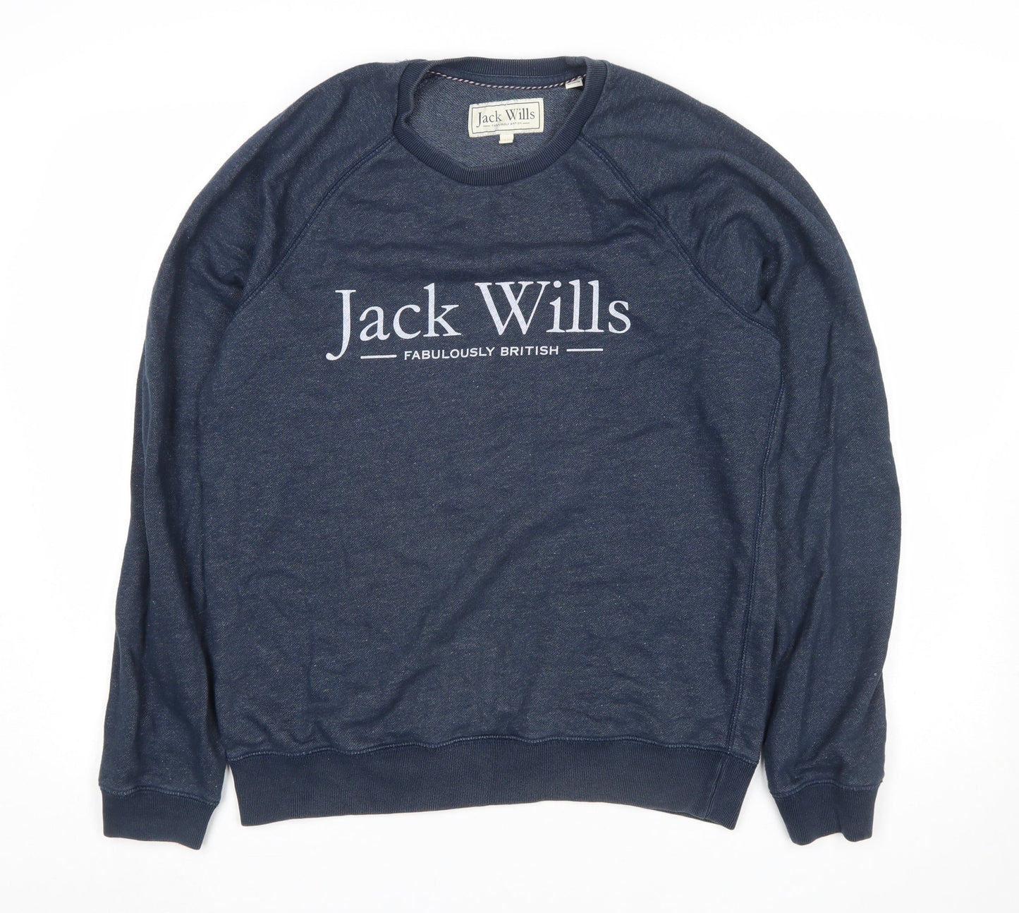 Jack Wills Women Navy Blue Logo Crew Neck Sweatshirt M