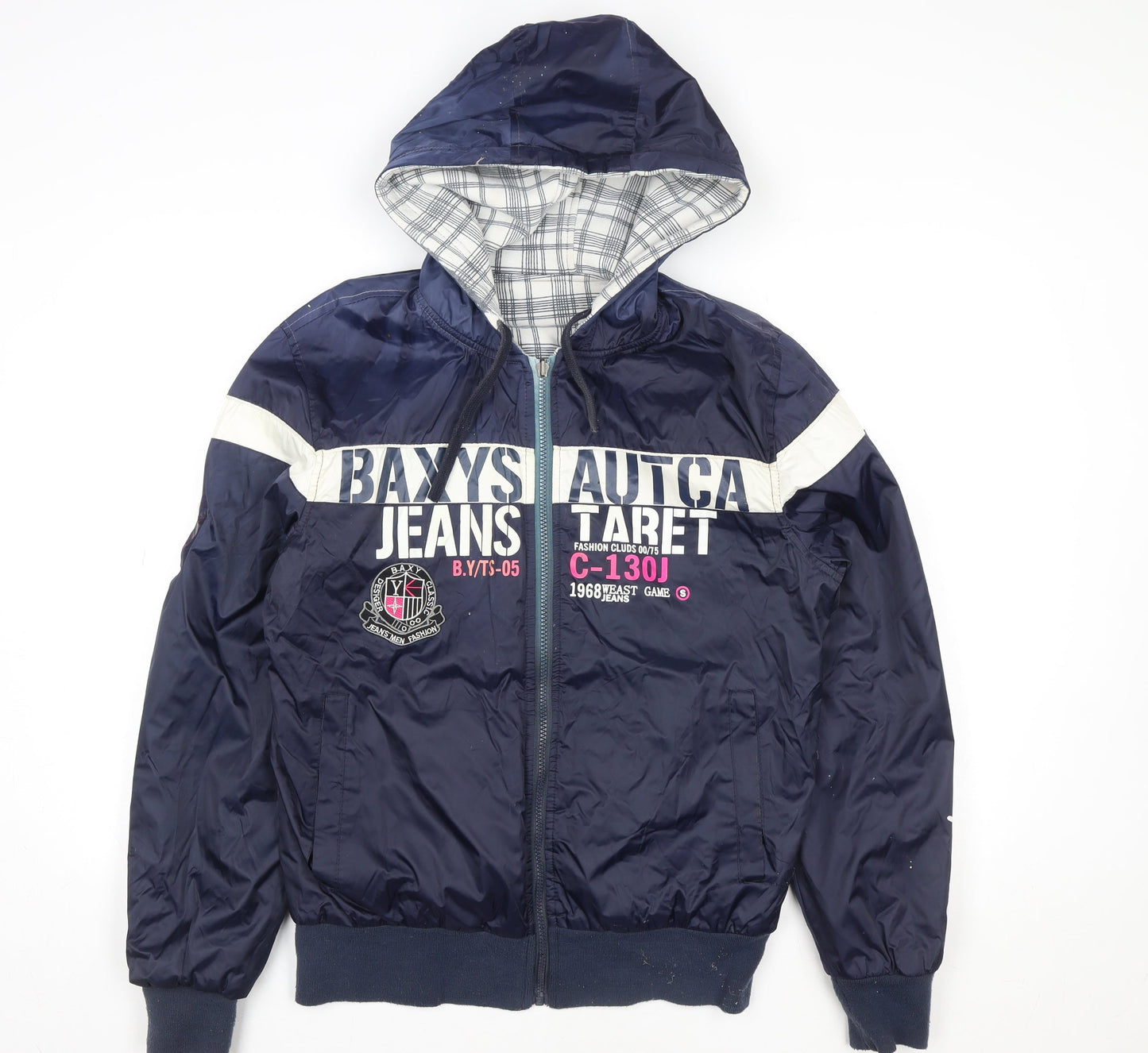 Baxyboy Unisex Blue L Hooded Windbreaker Jacket Casual