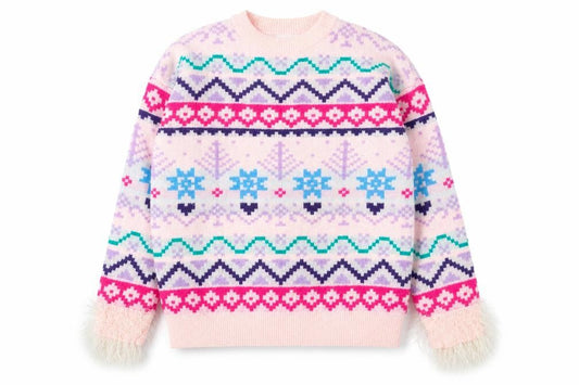 Boohoo Womens Multicoloured Fair Isle Knit Jumper M Crew Neck Winter Pullover