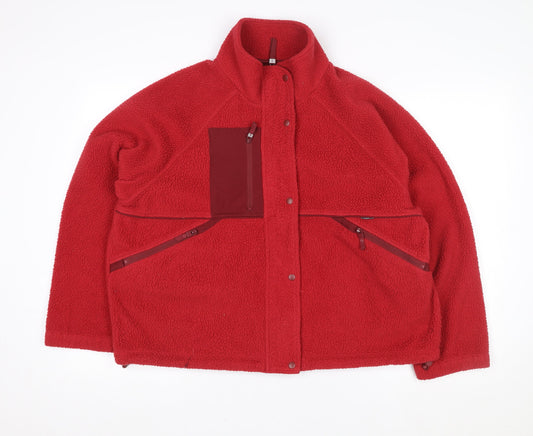 Marks and Spencer Goodmove Red Fleece Zip Sweatshirt Women Size 14