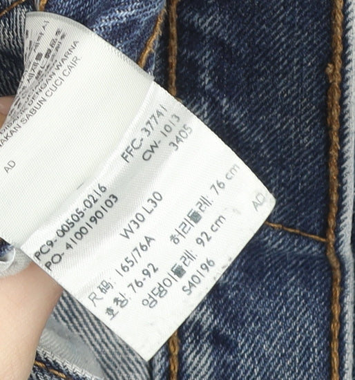 Levi's Men's Blue 30W 30L Straight Leg Regular Fit Denim Jeans