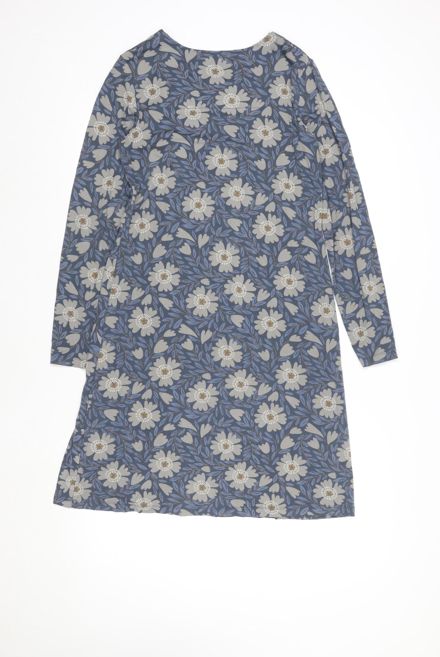 Gudrun Sjödén Women's Blue Floral Cotton Shift Dress Size S