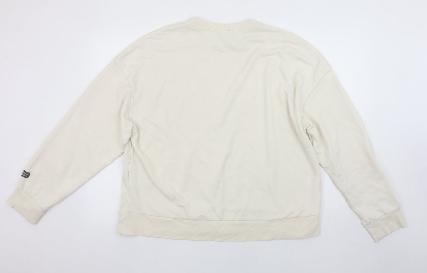 H&M Divided Women’s Beige Crew Neck Sweatshirt Size L Relaxed Fit