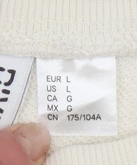 H&M Divided Women’s Beige Crew Neck Sweatshirt Size L Relaxed Fit