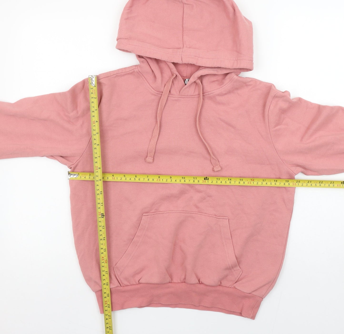 H&M Divided Women Pink XS Pullover Hoodie Basic Cotton Blend