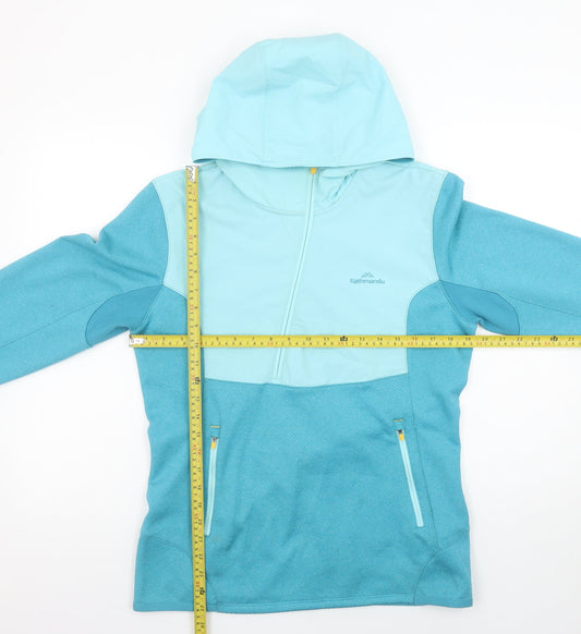 Kathmandu Women Blue Half Zip Hooded Pullover Sweatshirt Size 12