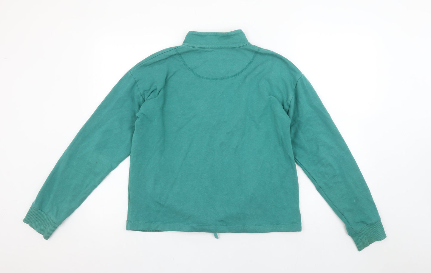 BAM Womens Green 1/4 Zip Pullover Hoodie Size 16 Organic Cotton Bamboo Blend