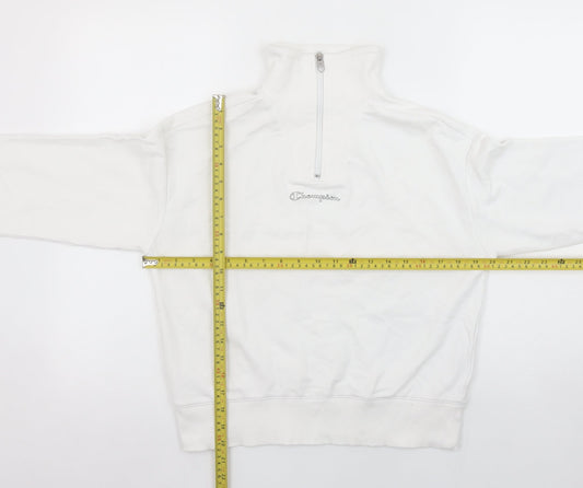 Champion Women's White Small 1/4 Zip Pullover Sweatshirt