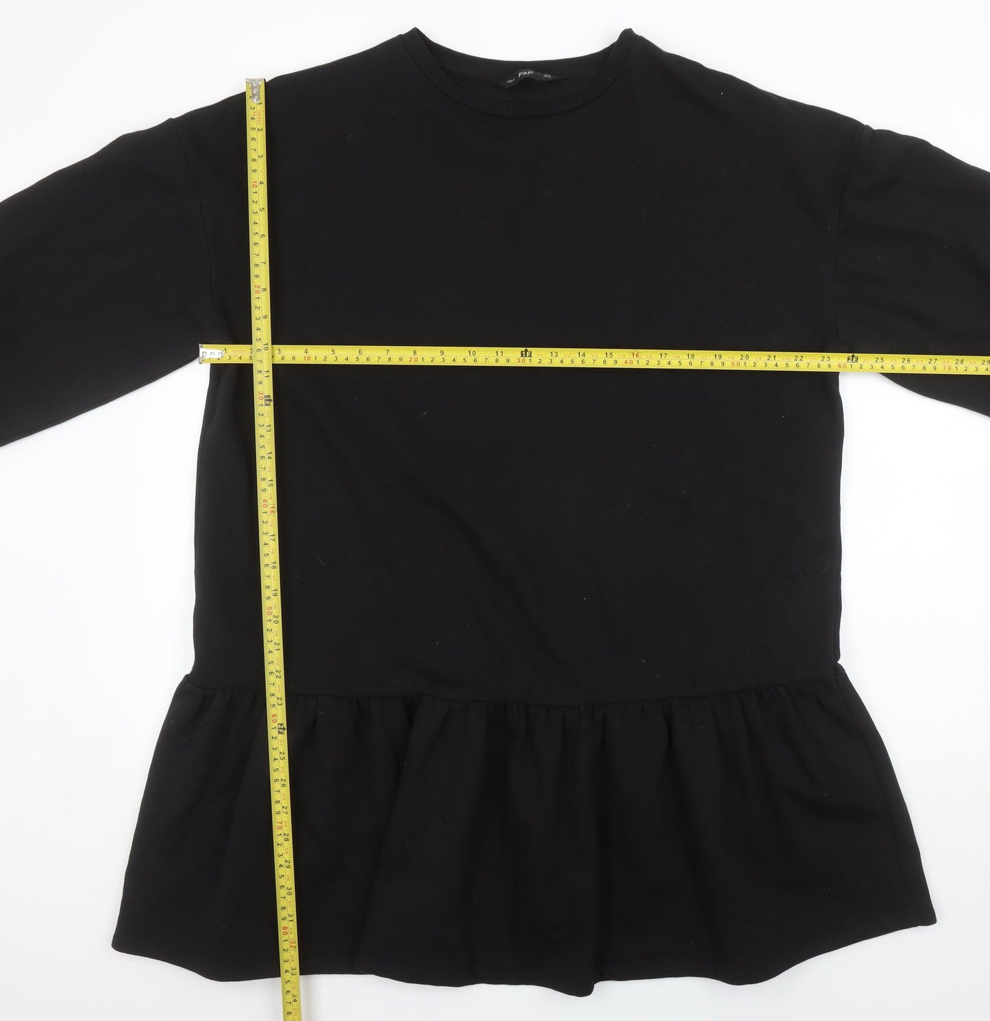 F&F Women Black Size 18 Long Sleeve Tunic Sweatshirt Dress