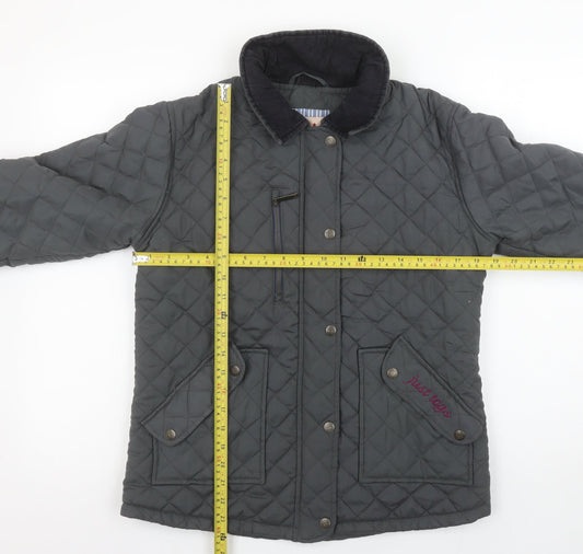 Just Togs Womens Grey Quilted Mid-Length Jacket XS