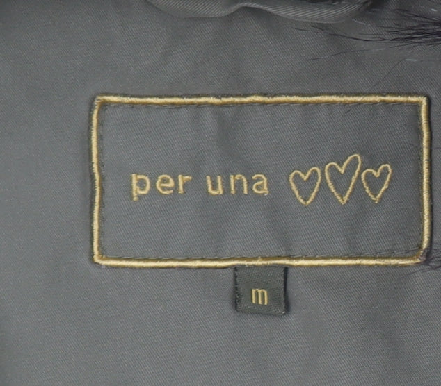 Marks and Spencer Women’s Green Faux Fur Hooded Parka Coat Size M