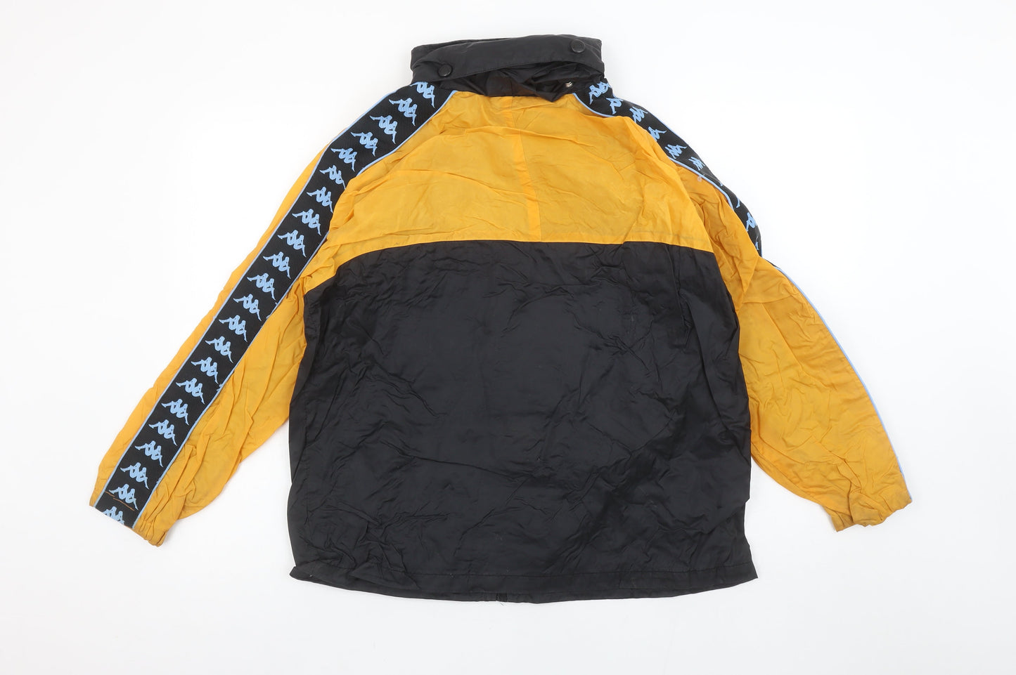 Kappa Boys Yellow Black Track Jacket Size 164 Full Zip Logo Sportswear