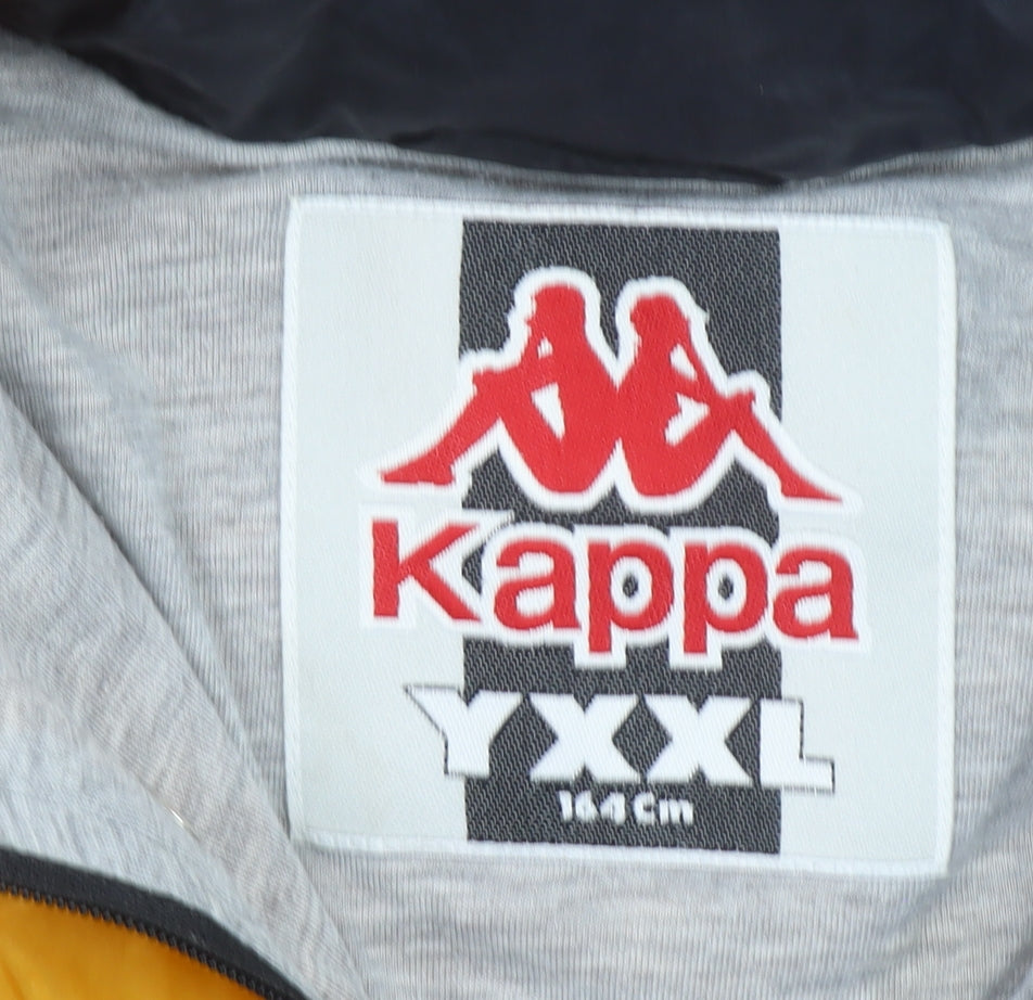 Kappa Boys Yellow Black Track Jacket Size 164 Full Zip Logo Sportswear