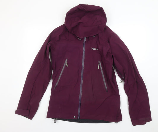 Rab Women's Purple Waterproof Hooded Rain Coat Jacket UK 10