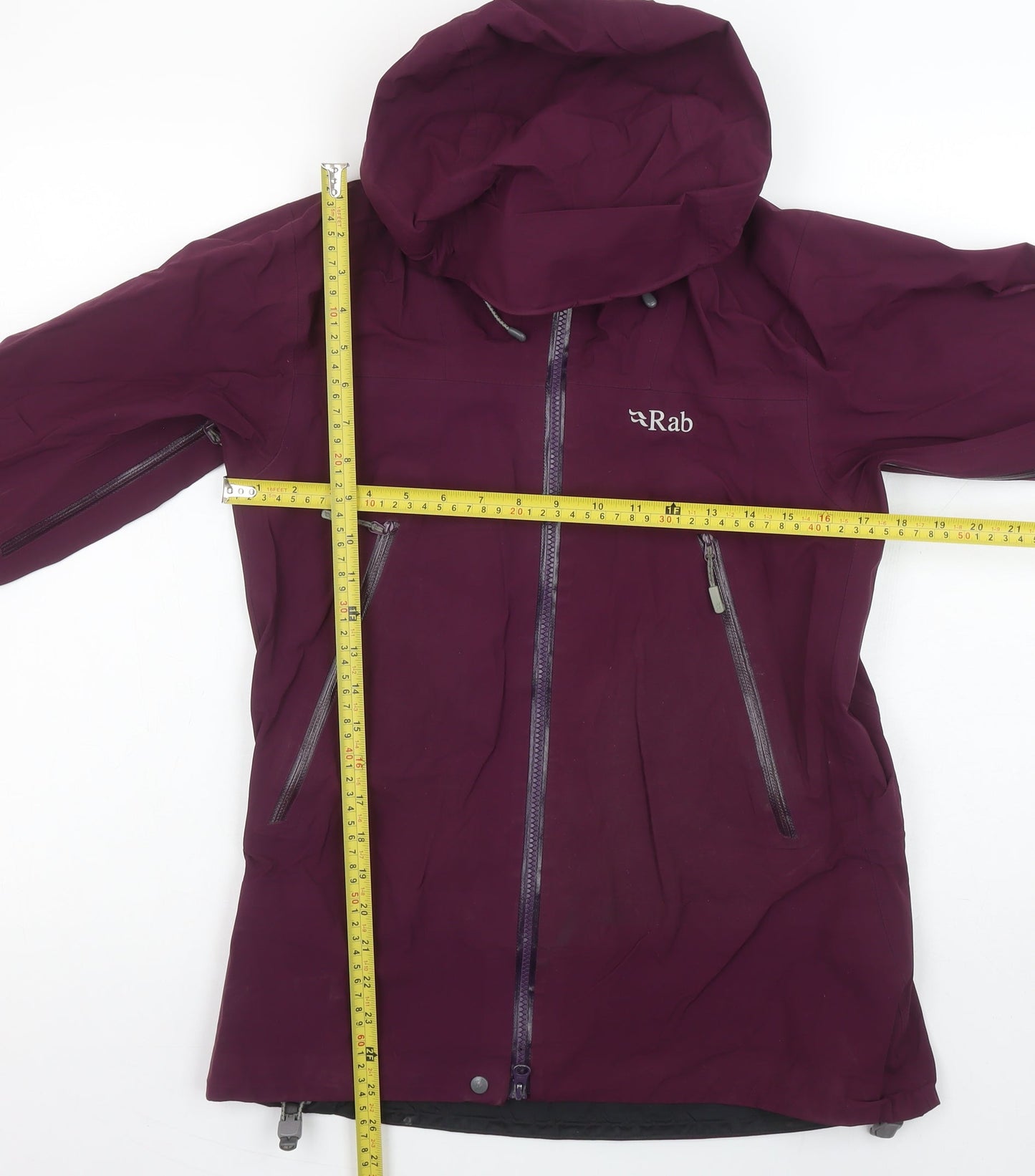 Rab Women's Purple Waterproof Hooded Rain Coat Jacket UK 10