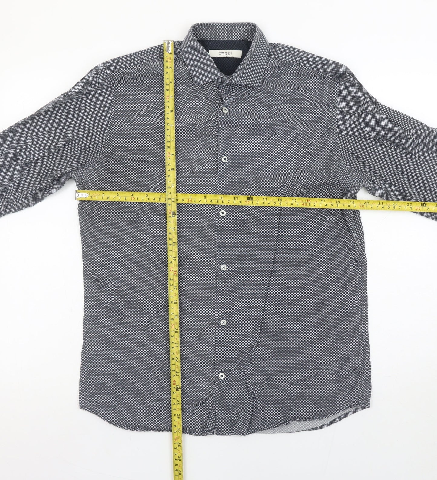 Jack & Jones Premium Men's Blue Small Slim Fit Long Sleeve Button-Up Shirt
