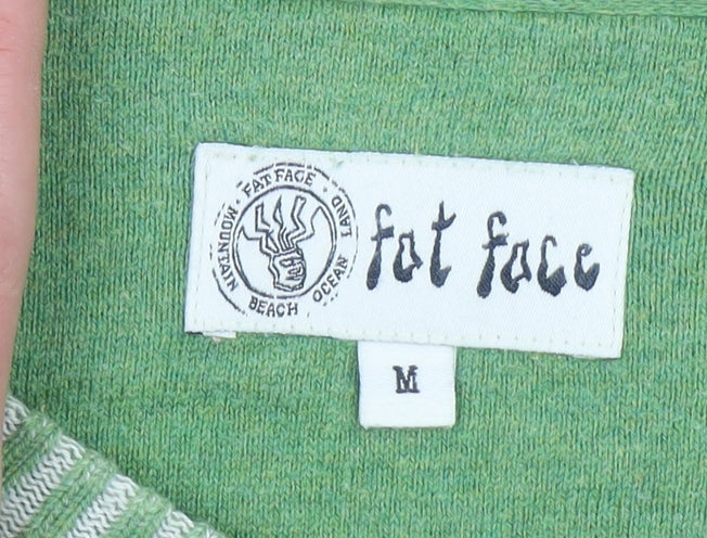Fat Face Men's Green Cotton V-Neck Pullover Jumper M
