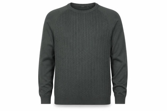 Jack & Jones Men’s Green Cable Knit Crew Neck Jumper Size S