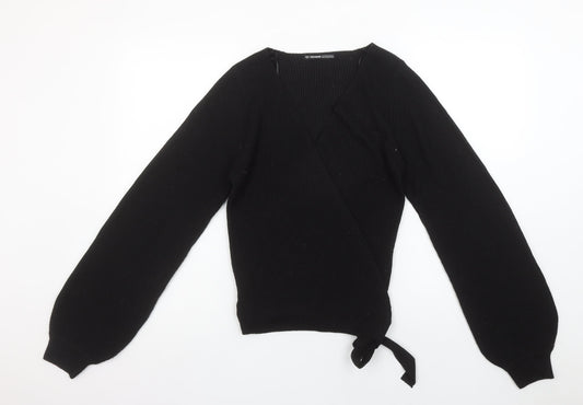 Threadbare Women’s Black Wrap Knit Jumper Size 12 Tall