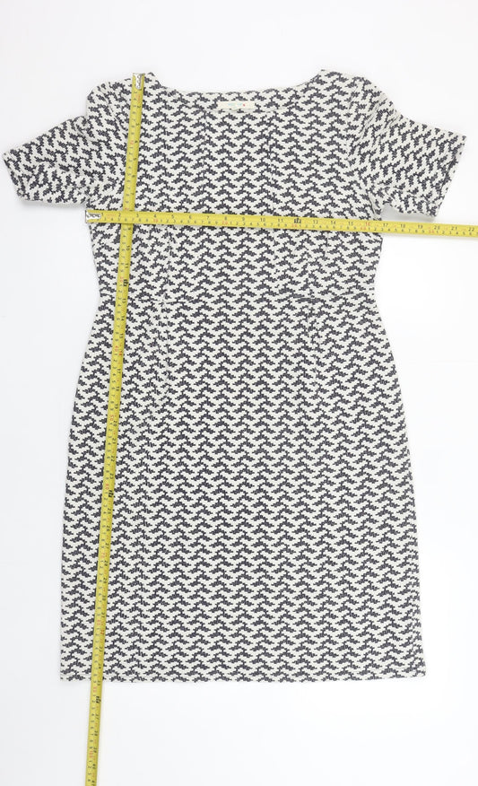 White Stuff Women's Black White Geometric Shift Dress Size 10