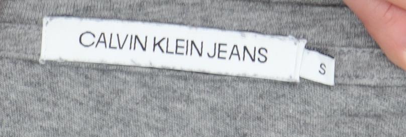 Calvin Klein Jeans Men's Grey Small Logo Cotton T-Shirt