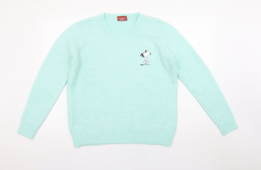 Tu Women’s Green Snoopy Peanuts Pullover Jumper Size 14