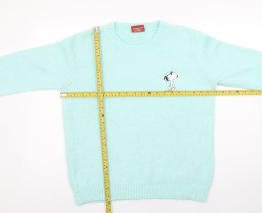 Tu Women’s Green Snoopy Peanuts Pullover Jumper Size 14