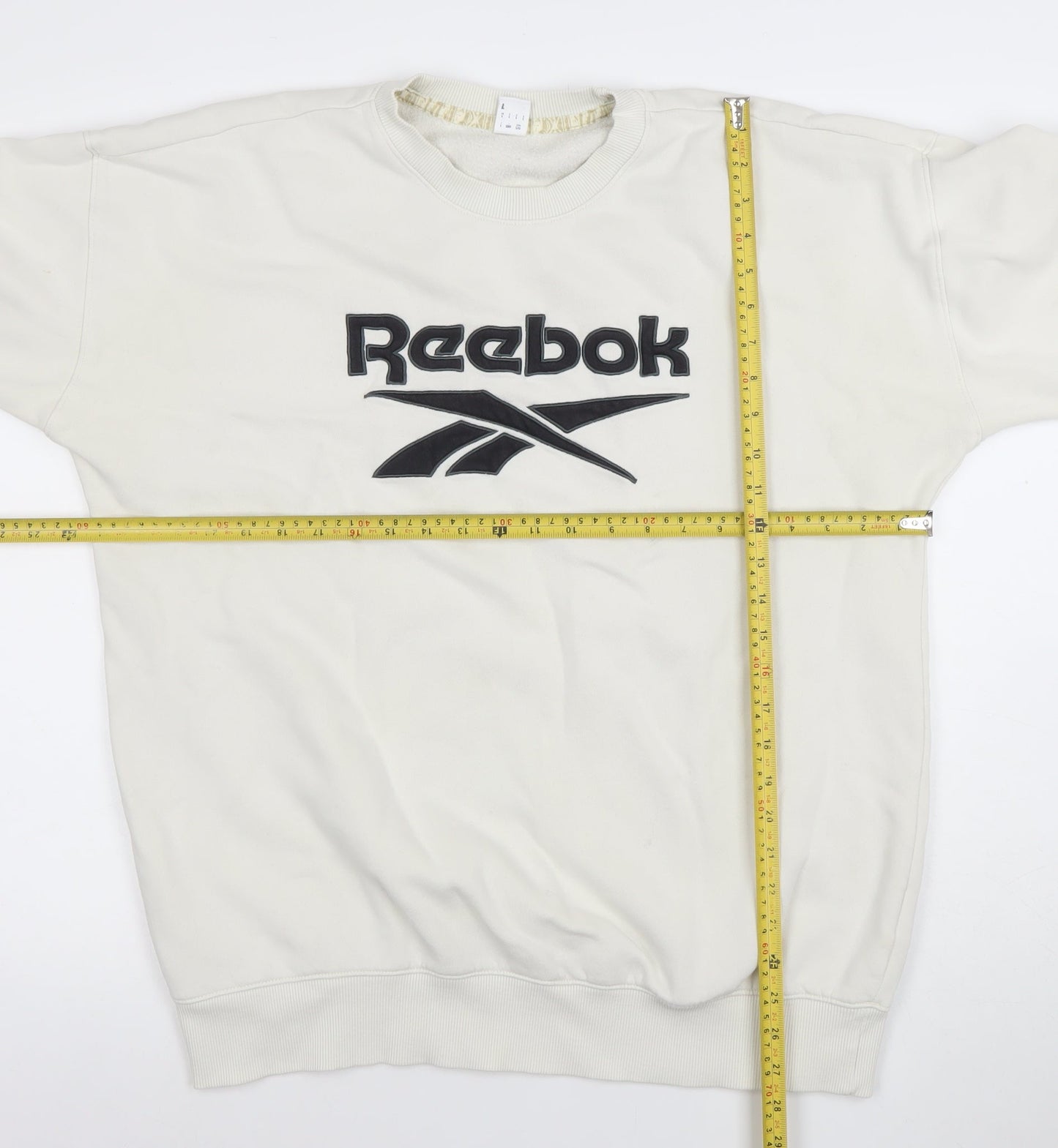Reebok Men's White Logo Pullover Sweatshirt Size L