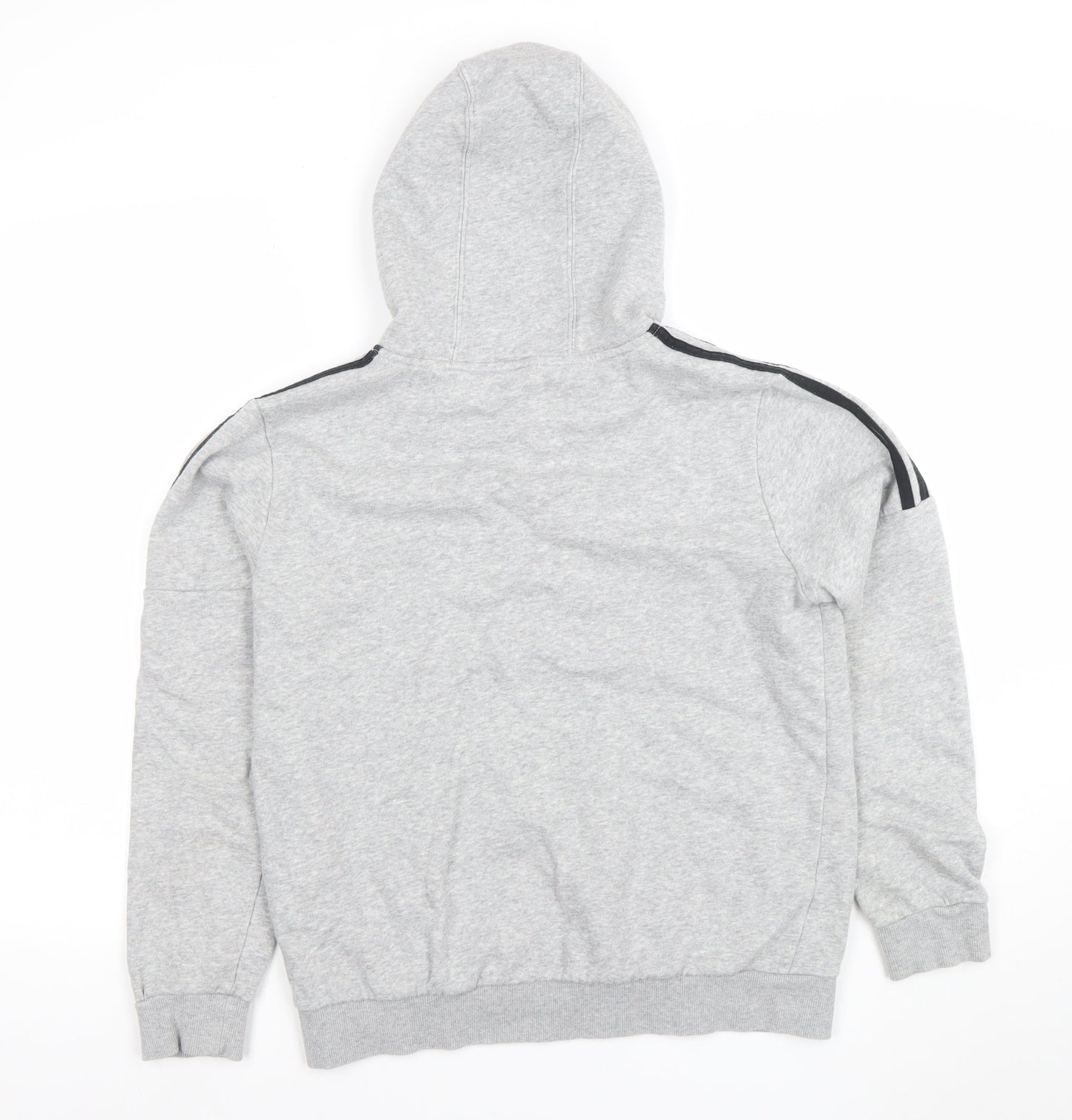 Adidas Boys Grey Pullover Hoodie 13-14 Years Sports Fleece Sweatshirt