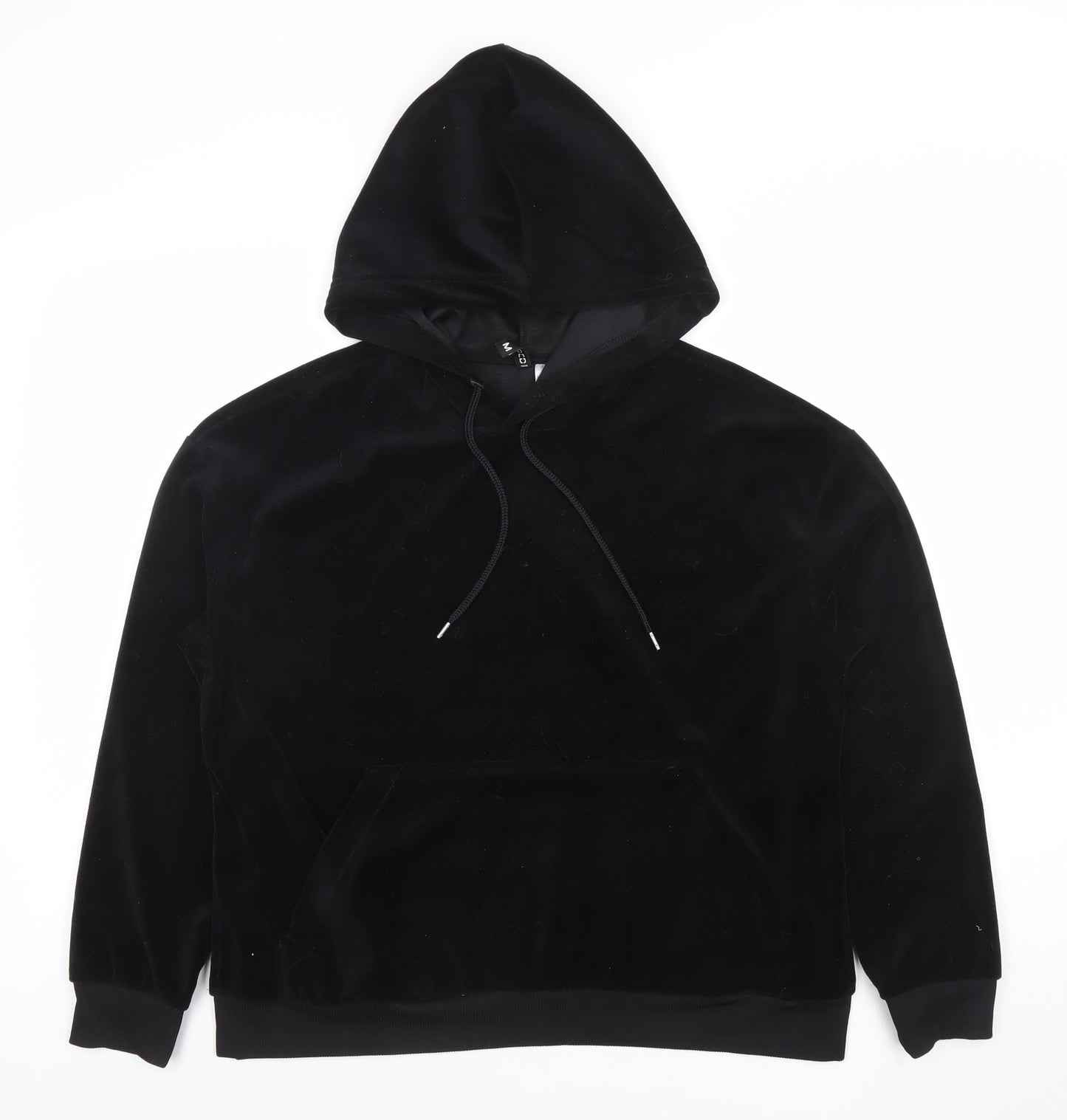H&M Divided Women's Black Velour Pullover Hoodie Size 12 M