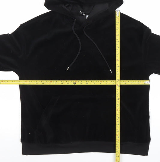 H&M Divided Women's Black Velour Pullover Hoodie Size 12 M