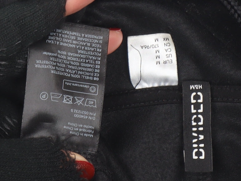 H&M Divided Women's Black Velour Pullover Hoodie Size 12 M