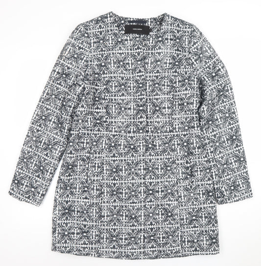 Vero Moda Women Black Geometric Shift Dress Size M Long Sleeve