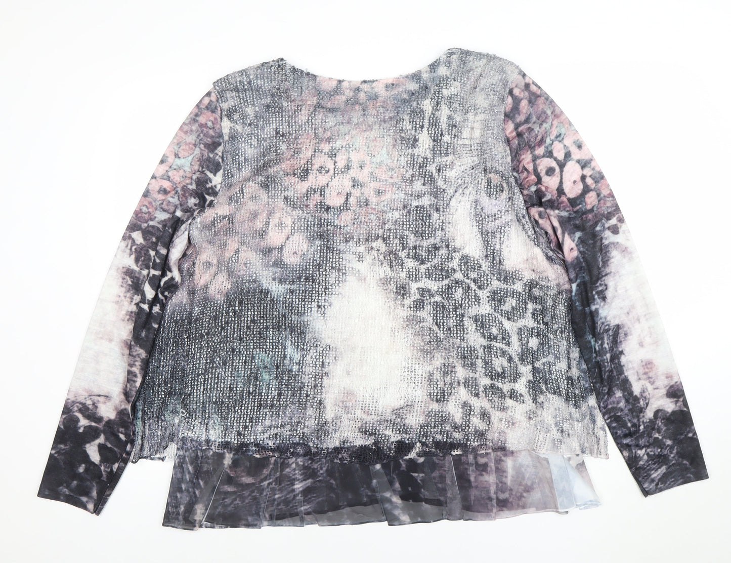 Voulez Vous Womens Multicoloured Animal Print Sequin Tunic Blouse Size 18