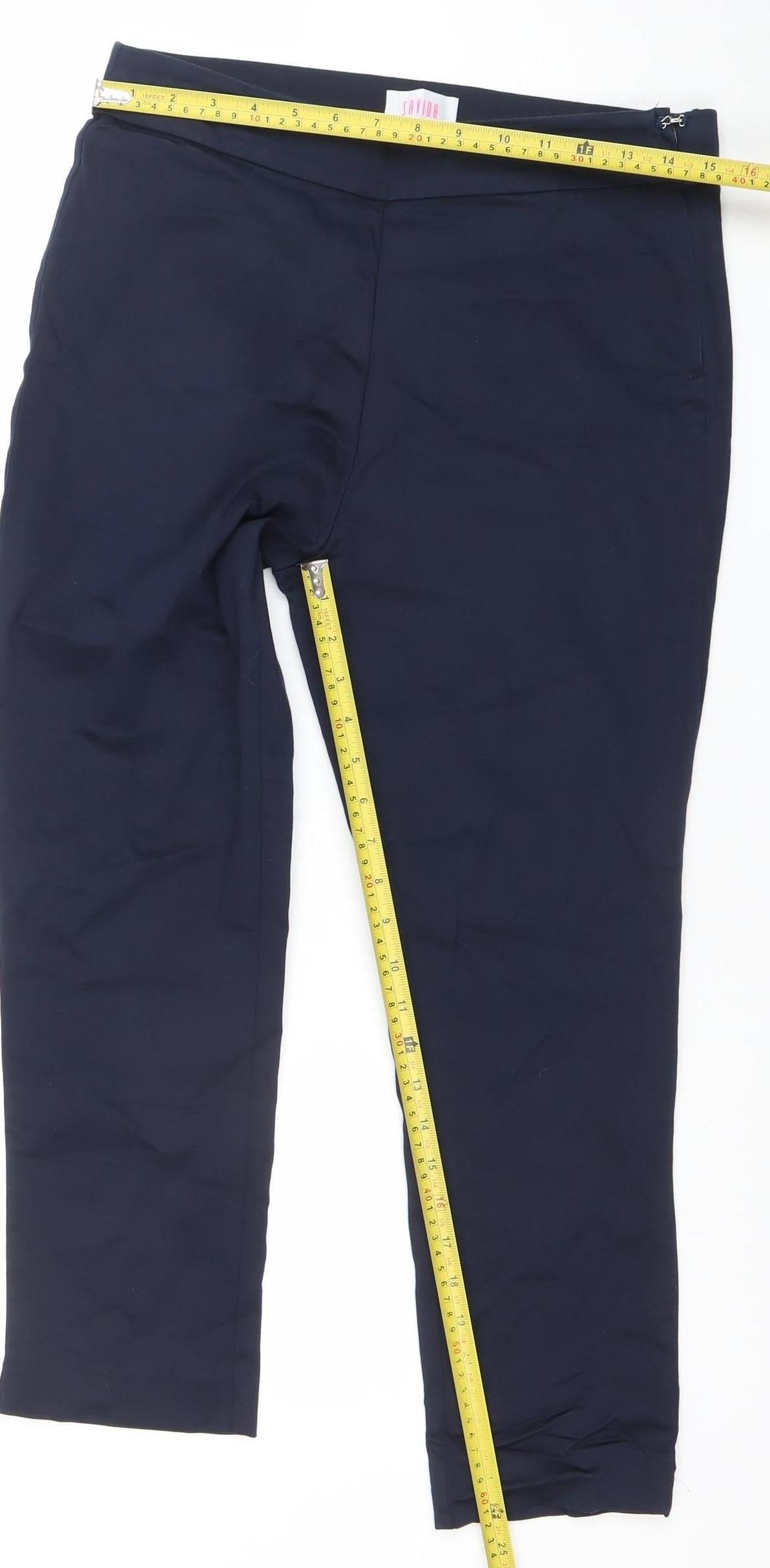 Savida Women's Blue Slim Fit Ankle Zip Jeans Size 12