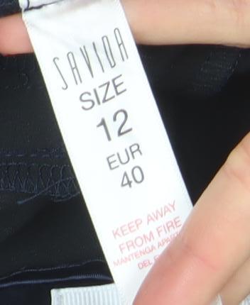Savida Women's Blue Slim Fit Ankle Zip Jeans Size 12