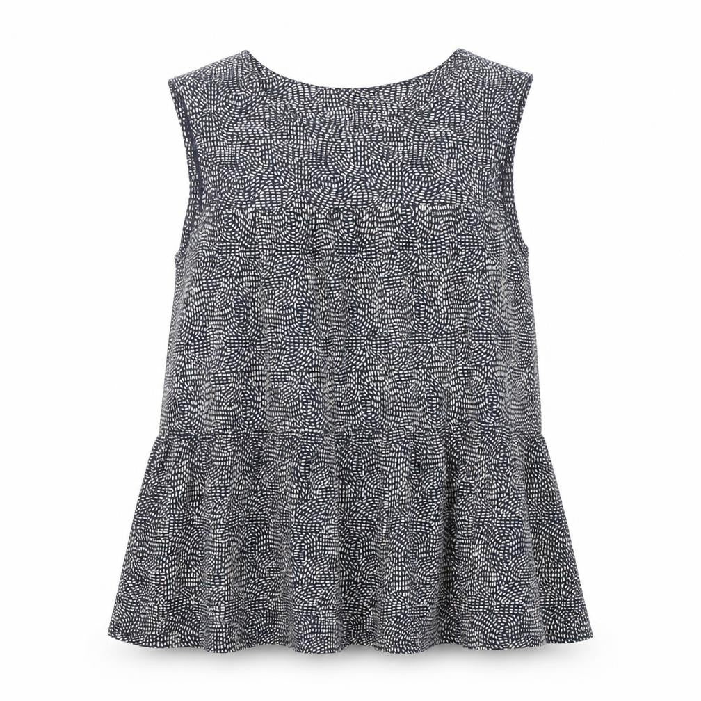 Next Women Blue Geometric Sleeveless Tunic Blouse Size 12