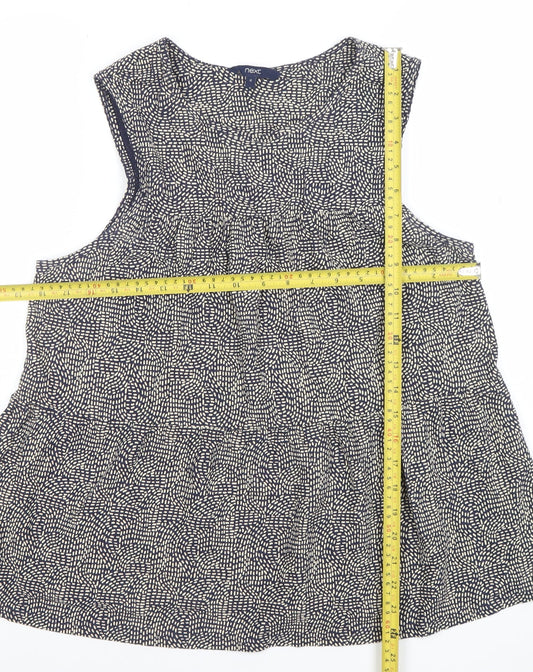Next Women Blue Geometric Sleeveless Tunic Blouse Size 12