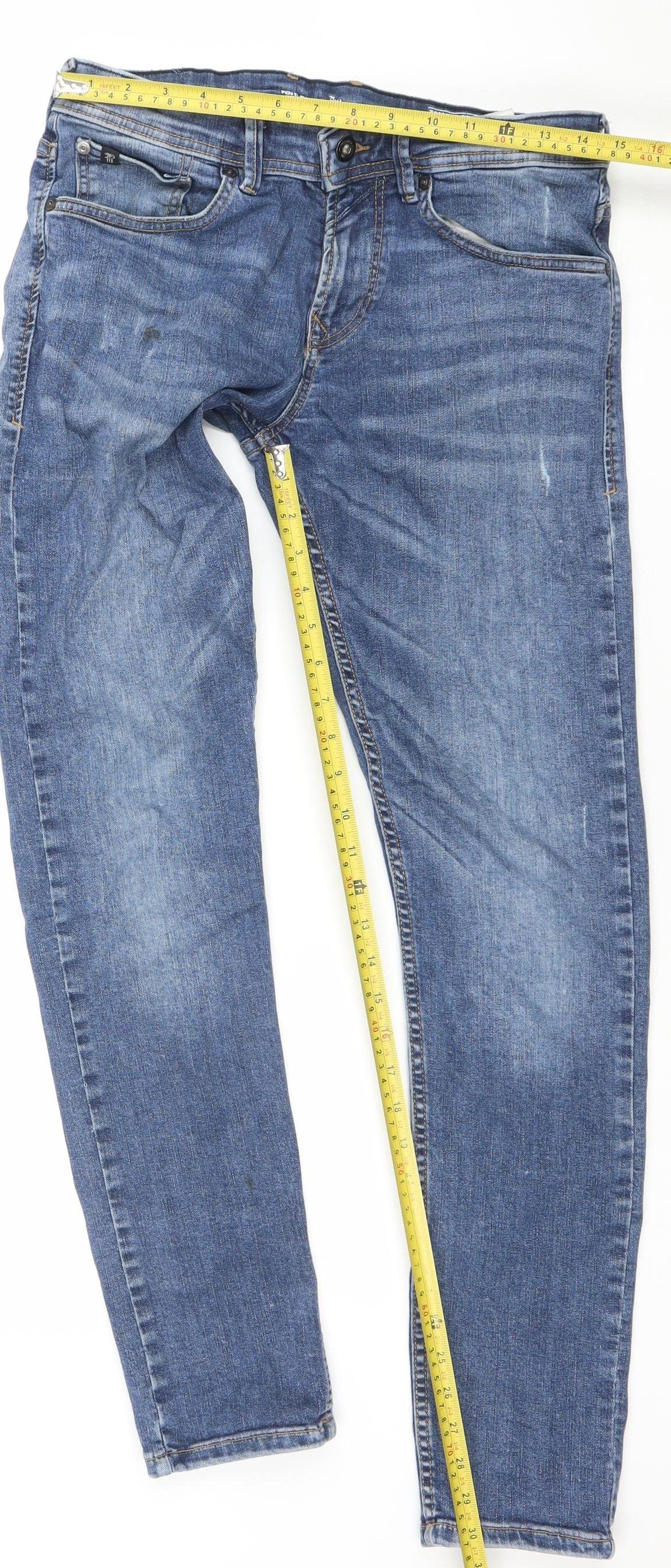 Tom Tailor Denim Men's Blue Slim Straight Jeans Medium Wash 32/34