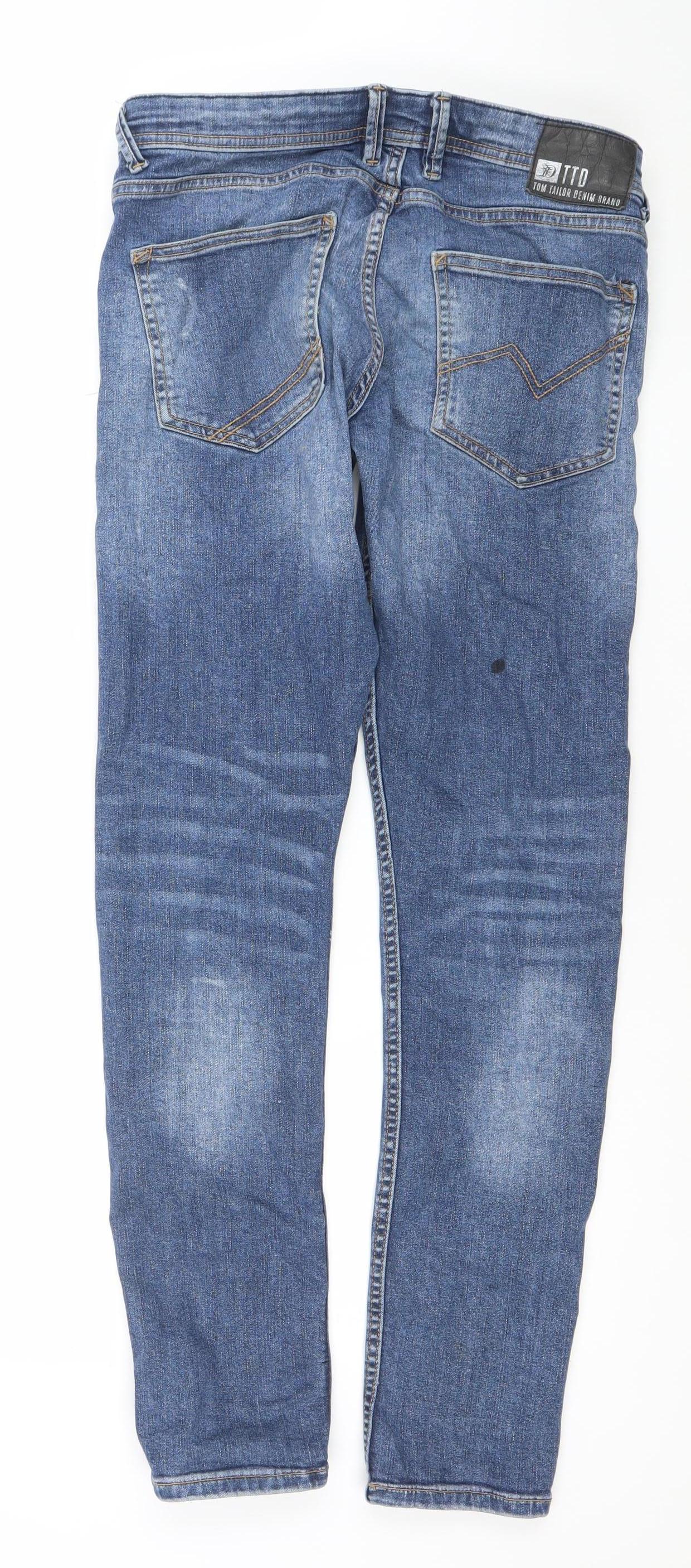 Tom Tailor Denim Men's Blue Slim Straight Jeans Medium Wash 32/34