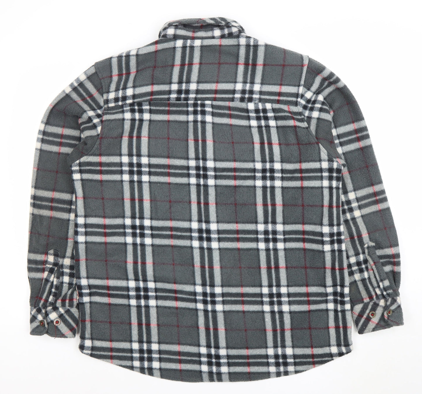 Lee Cooper Mens Grey Check Fleece Shirt Jacket L Regular Fit