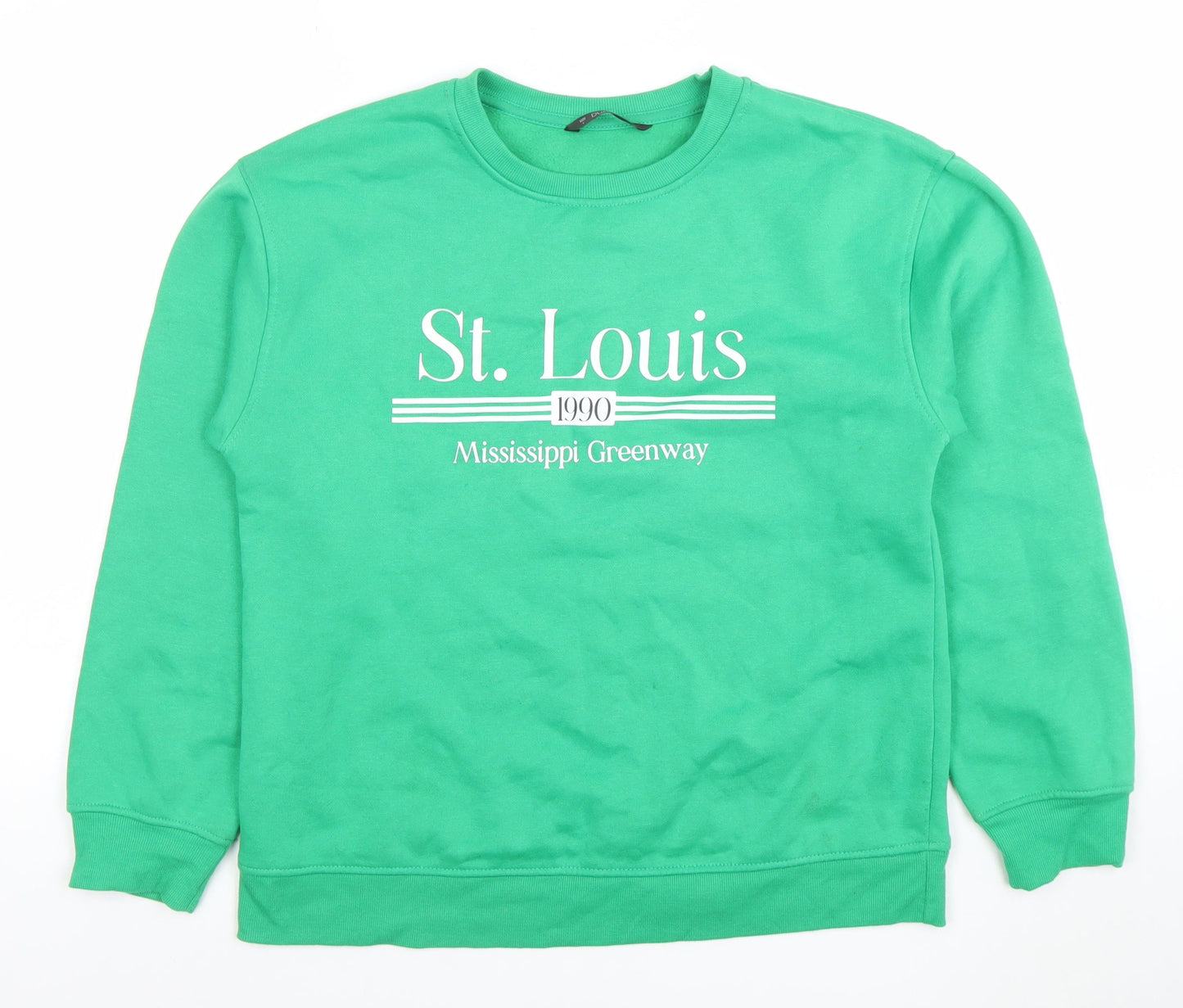 Dunnes Women’s Green St. Louis 1990 Crew Neck Pullover Sweatshirt Size S