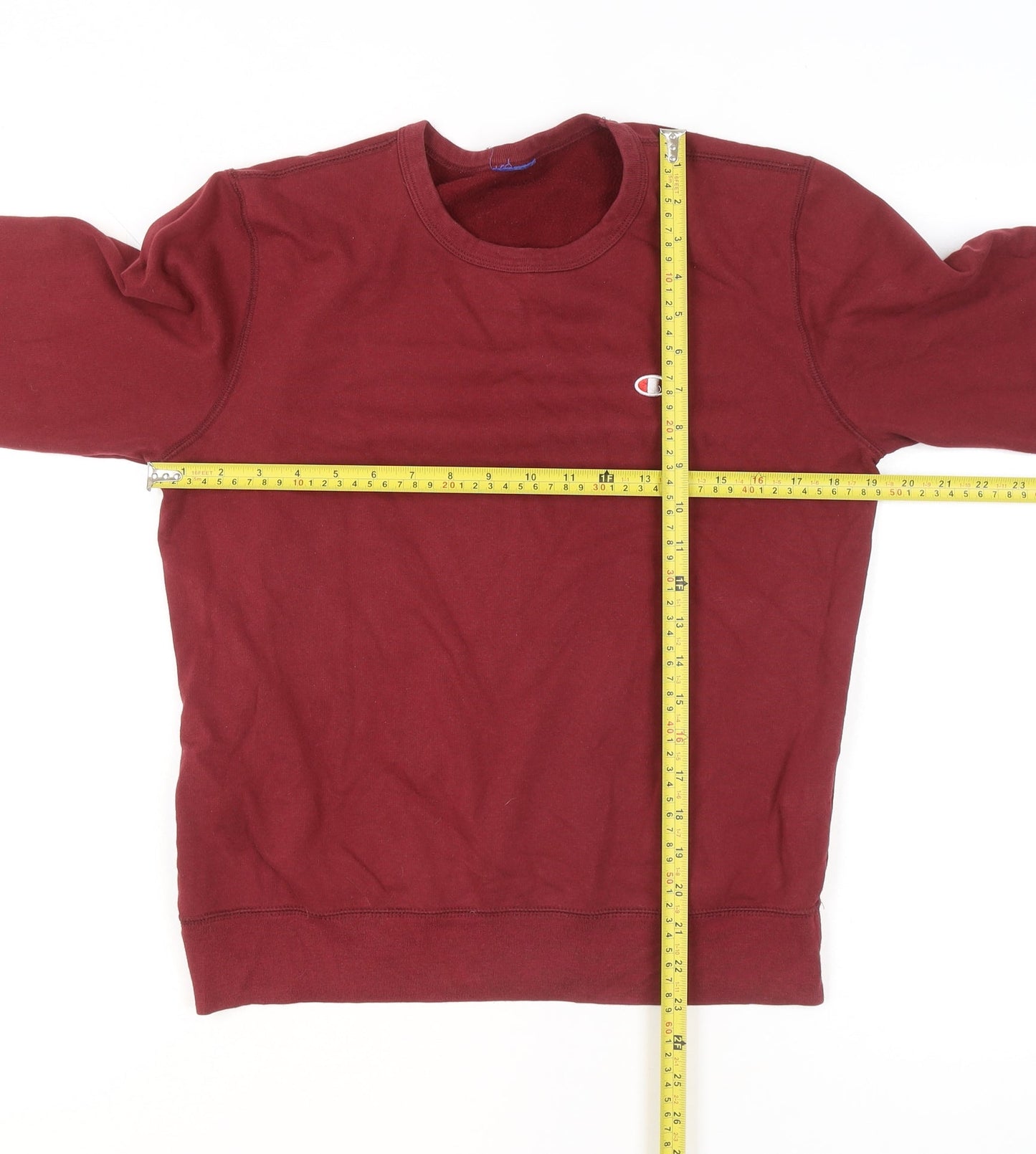 Champion Men's Red Crew Neck Pullover Sweatshirt Size S