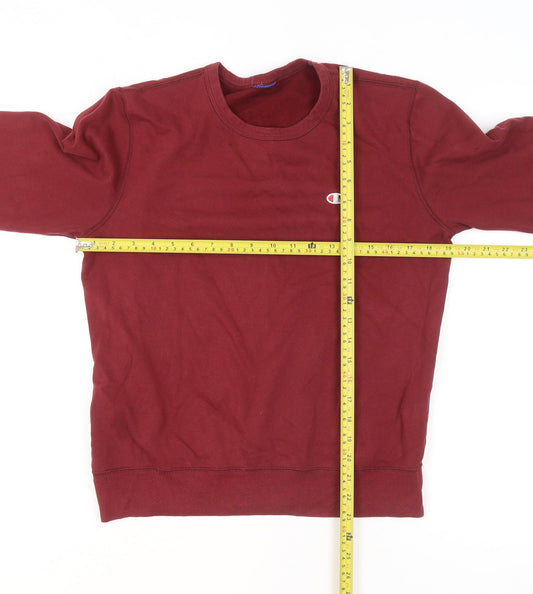 Champion Men's Red Crew Neck Pullover Sweatshirt Size S